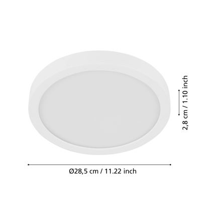 Eglo - LED-kattovalaisin liiketunnistimella FUEVA LED/17W/230V 3000K ø 28,5 cm halkaisija 28,5 cm