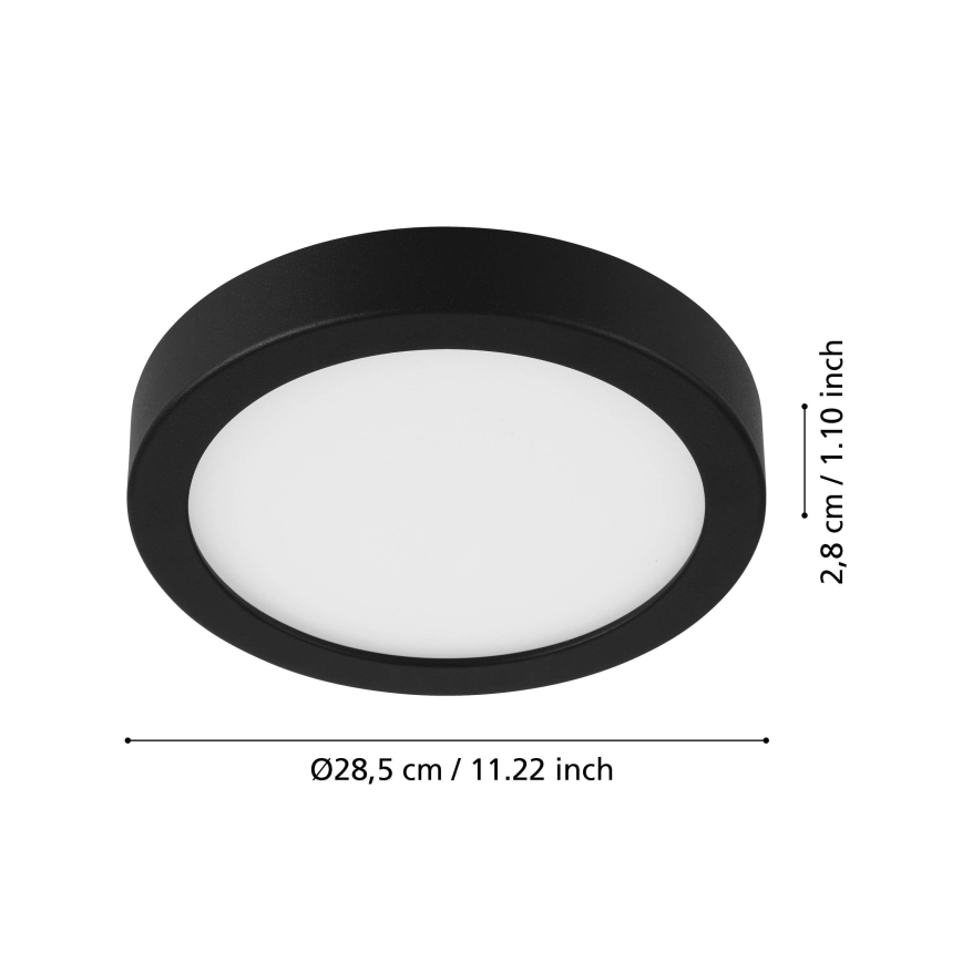 Eglo - LED-kattovalaisin liiketunnistimella LED/20,5W/230V 3000K musta halkaisija 28,5 cm