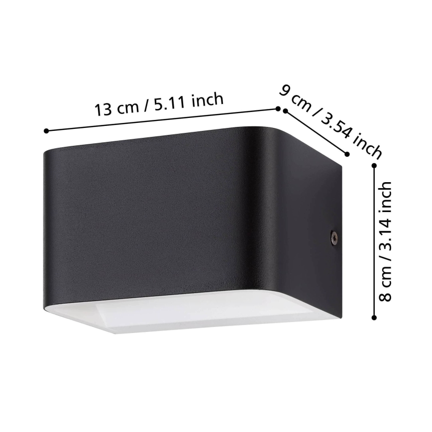 Eglo - LED-seinävalaisin LED/6W/230V 3000K musta