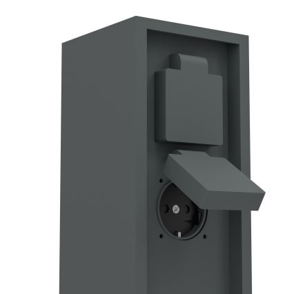 Eglo - Ulkoinen pistorasiapylväs IP54 SCHUKO antrasiitti