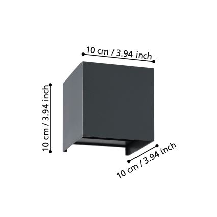 Eglo - LED-seinävalaisin 2xLED/1,5W/230V 3000K musta