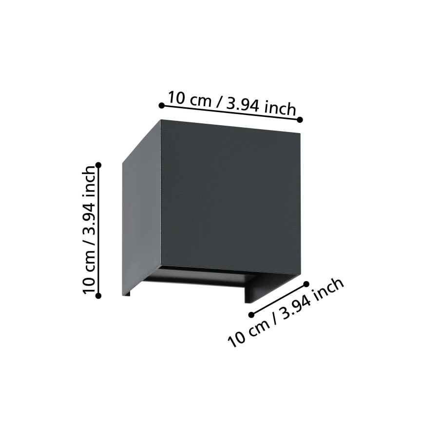 Eglo - LED-seinävalaisin 2xLED/1,5W/230V 3000K musta