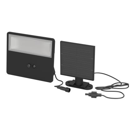 Eglo - LED-aurinkokennolla varustettu seinävalaisin liiketunnistimella LED/6,7W/3,7V 2400 mAh IP44 musta
