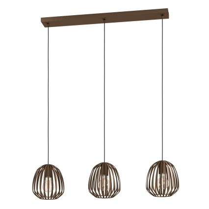 Eglo - Riippuvalaisin vaijerilla 3xE27/40W/230V pronssinvärinen
