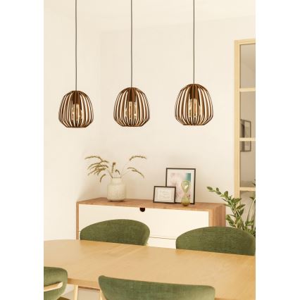 Eglo - Riippuvalaisin vaijerilla 3xE27/40W/230V pronssinvärinen