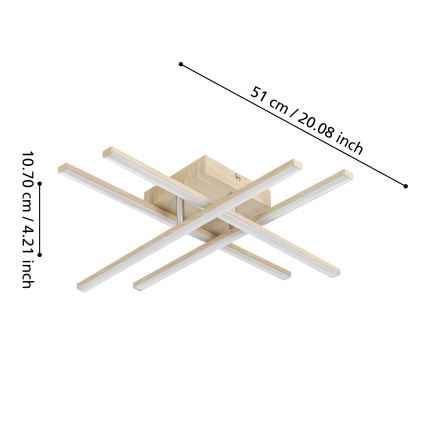 Eglo - LED-kattovalaisin LED/20,5W/230V kullanvärinen