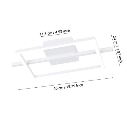 Eglo - LED RGBW Himmennettävä kattovalo LED/17W/230V 2700-6500K valkoinen + kauko-ohjaus