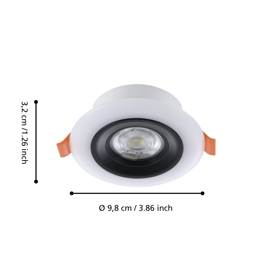 Eglo - 3 kpl:n setti himmennettäviä RGBW-LED-alasvaloja kylpyhuoneeseen LED/3,8W/230V 2700-6500K IP44 + kaukosäädin