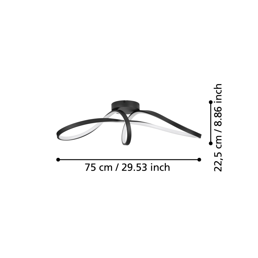 Eglo - LED RGBW Himmennettävä kattovalo LED/22W/230V 2700-6500K musta