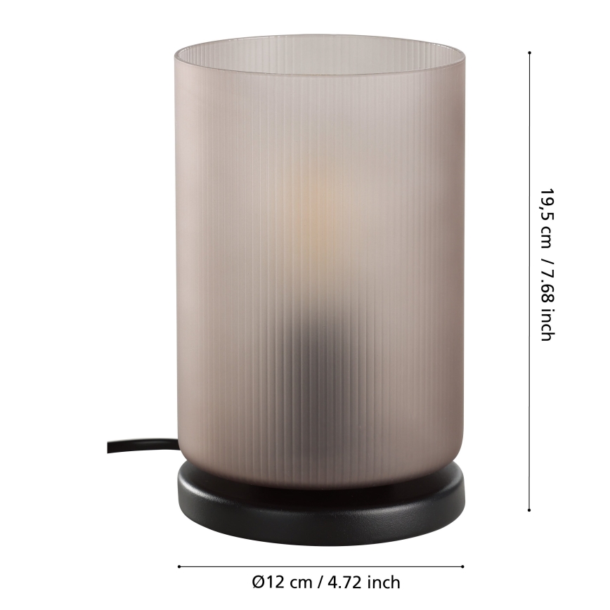 Eglo - Pöytävalaisin 1xE27/40W/230V harmaa