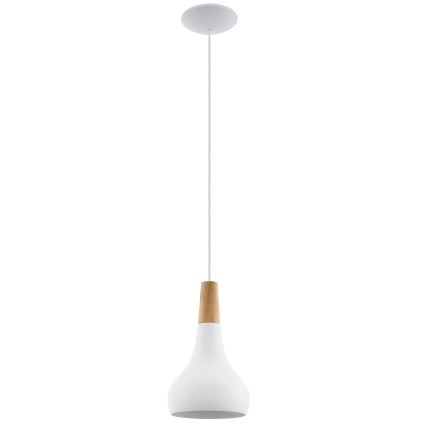 Eglo - Riippuvalaisin vaijerilla 1xE27/60W/230V Ø 18 cm, valkoinen