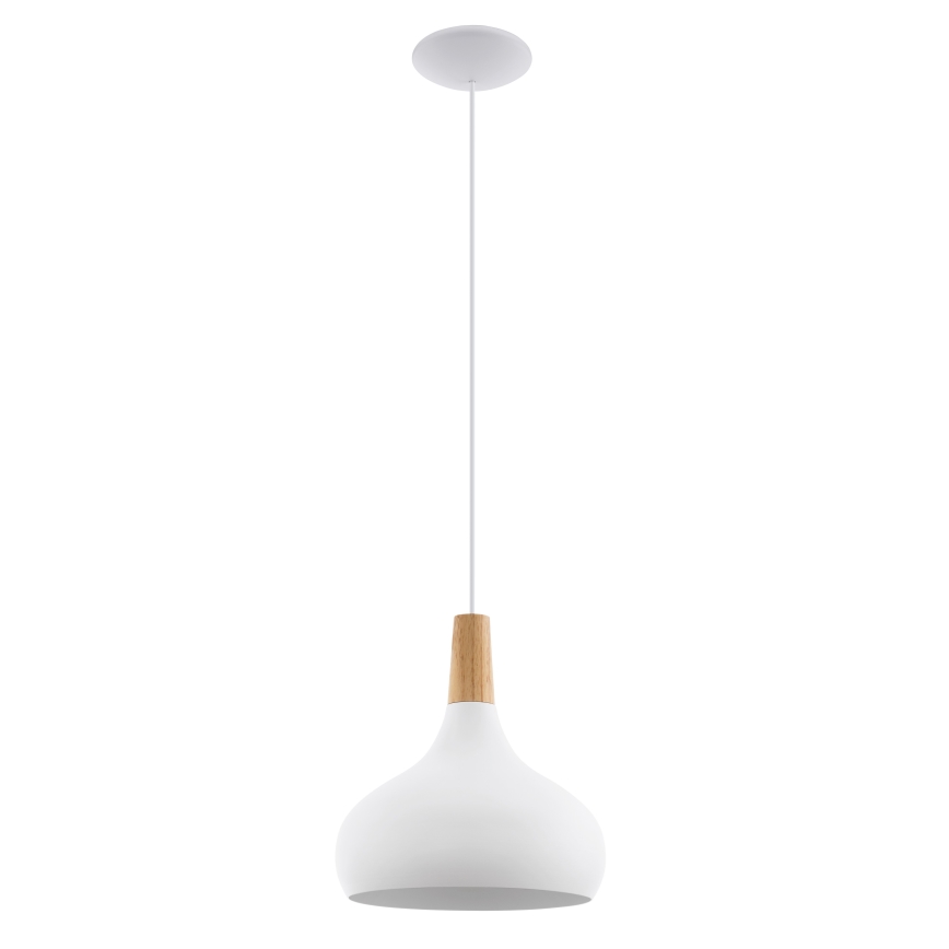Eglo - Riippuvalaisin vaijerilla 1xE27/60W/230V halkaisija 28 cm valkoinen