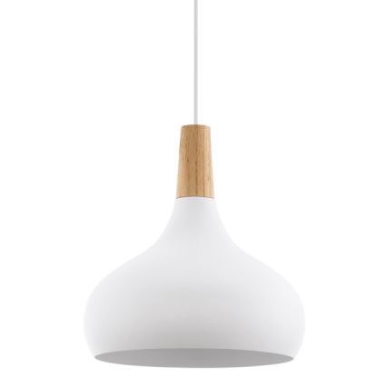 Eglo - Riippuvalaisin vaijerilla 1xE27/60W/230V halkaisija 28 cm valkoinen