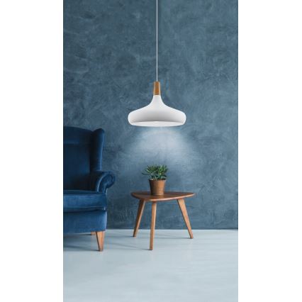 Eglo - Riippuvalaisin kaapelilla 1xE27/40W/230V, Ø 40 cm, valkoinen