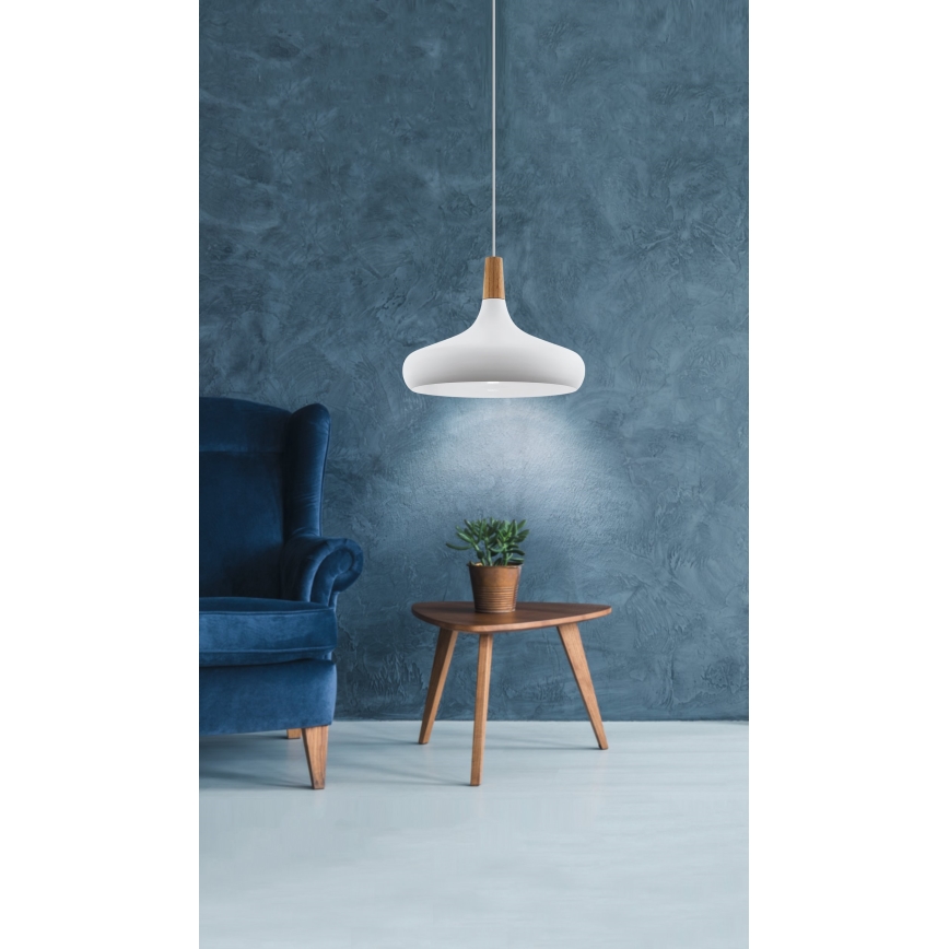 Eglo - Riippuvalaisin kaapelilla 1xE27/40W/230V, Ø 40 cm, valkoinen