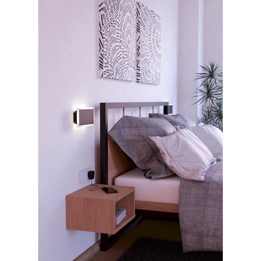 Eglo - LED-seinävalaisin LED/12W/230V 3000K 12x23 cm musta