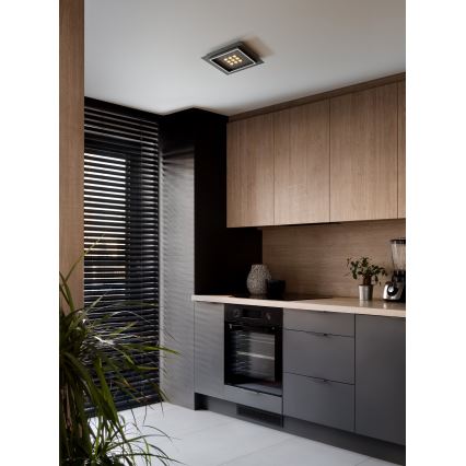 Eglo - Himmennettävä LED-kattovalaisin LED/21,4W/230V 2700-6500K musta + kauko-ohjaus