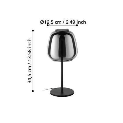 Eglo - LED RGBW Himennettävä pöytävalaisin LED/7,7W/230V 2700-6500K savunharmaa