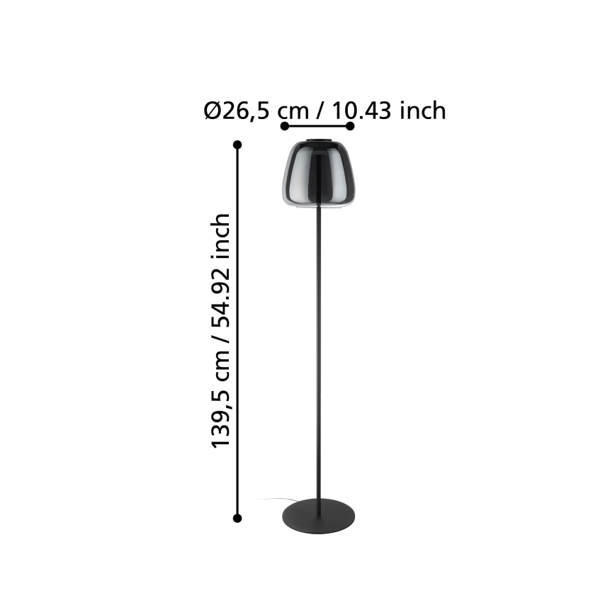 Eglo - LED RGBW himmennettävä lattiavalaisin LED/15,5W/230V 2700-6500K savunharmaa