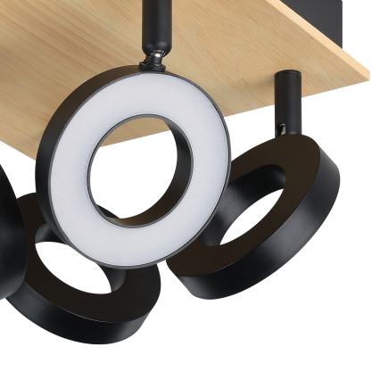 Eglo - LED-kohdevalaisin 4xLED/4,2W/230V musta/ruskea