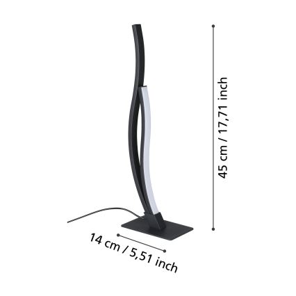 Eglo - LED-pöytävalaisin LED/12W/230V 4000K musta