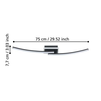 Eglo - LED-kattovalaisin LED/12W/230V 4000K musta