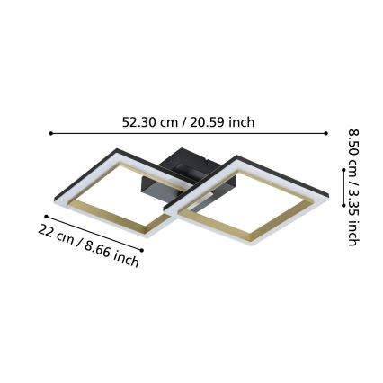Eglo - Himmennettävä LED-kattovalaisin LED/18,4W/230V 4000K musta/kulta