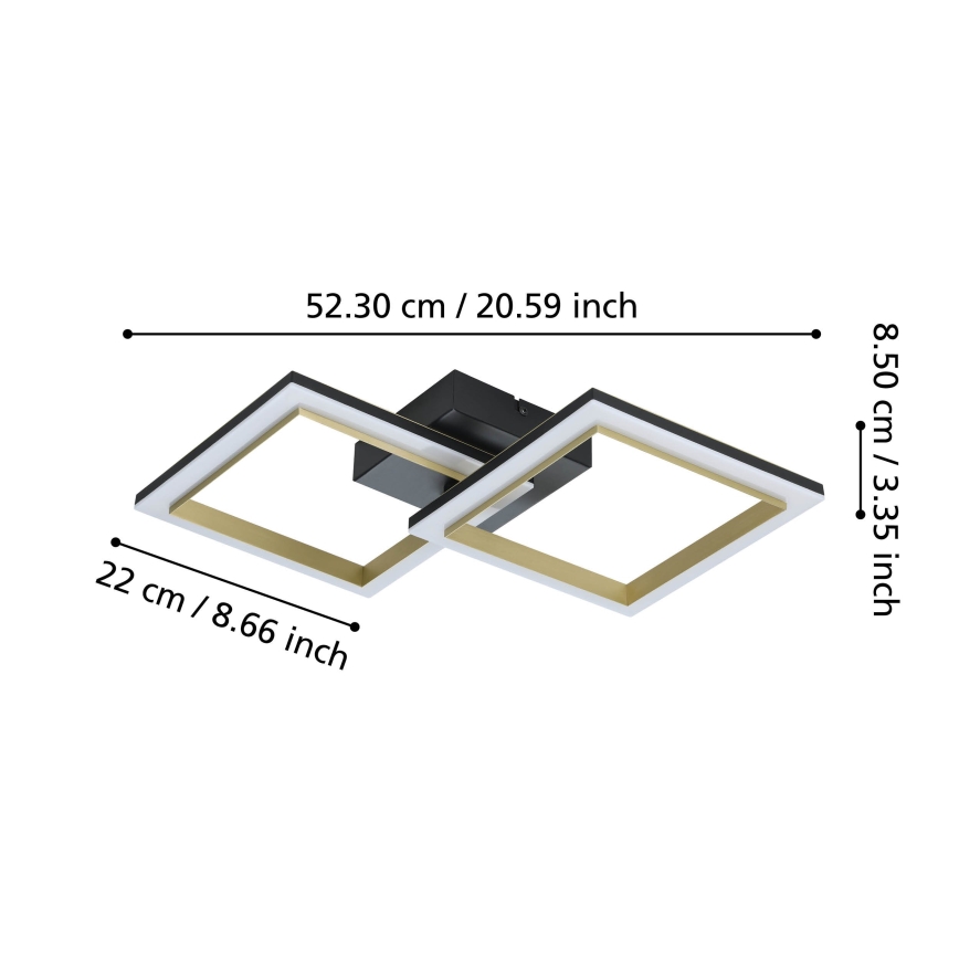 Eglo - Himmennettävä LED-kattovalaisin LED/18,4W/230V 4000K musta/kulta