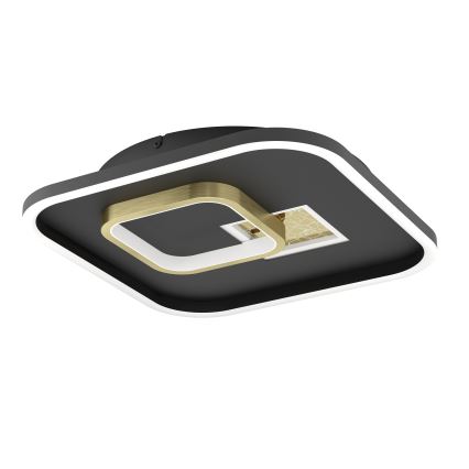 Eglo - LED kattovalaisin LED/16,2W/230V + LED/9,2W 38x38 cm musta/kultainen