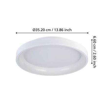 Eglo - Himmennettävä LED-kattovalaisin LED/12W/230V 2700-6500K valkoinen + kauko-ohjaus