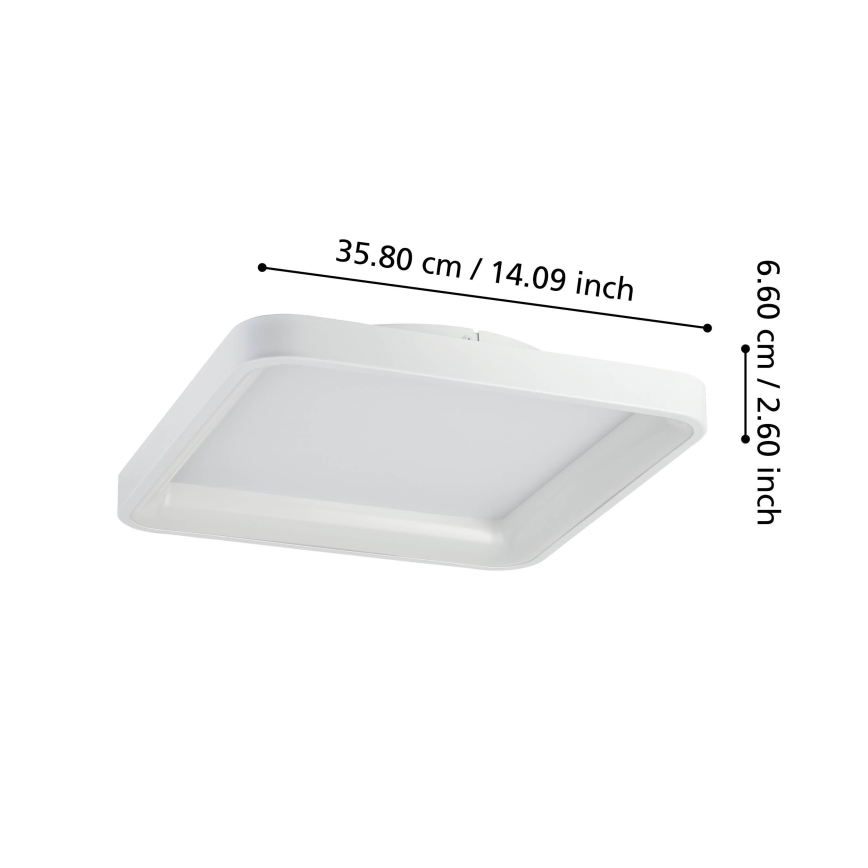 Eglo - Himmennettävä LED-kattovalaisin LORETELLO LED/12W/230V valkoinen + kauko-ohjaus