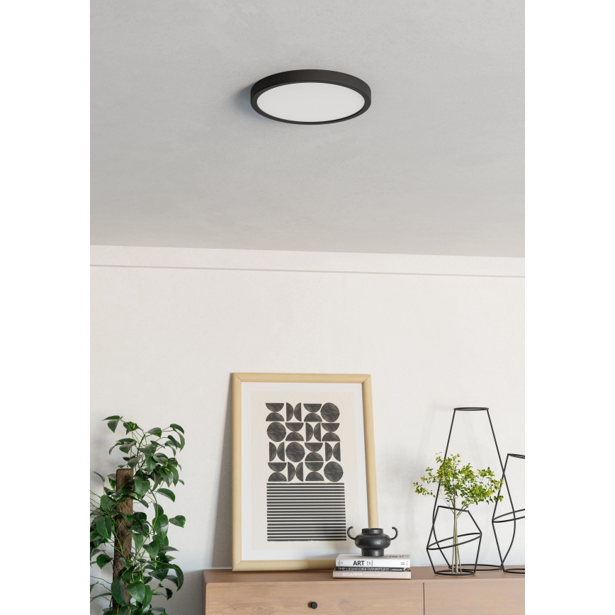 Eglo - LED-kattovalaisin LED/14,2W/230V 2700/4000/6500K Ø 27,8 cm musta