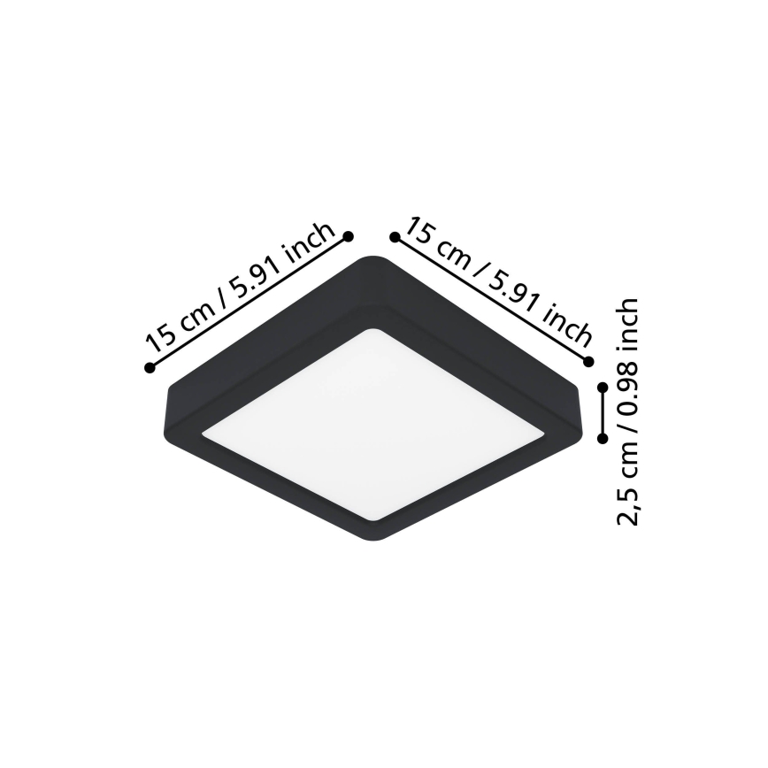 Eglo - LED-kattovalaisin LED/7W/230V 2700/4000/6500K 15x15cm musta