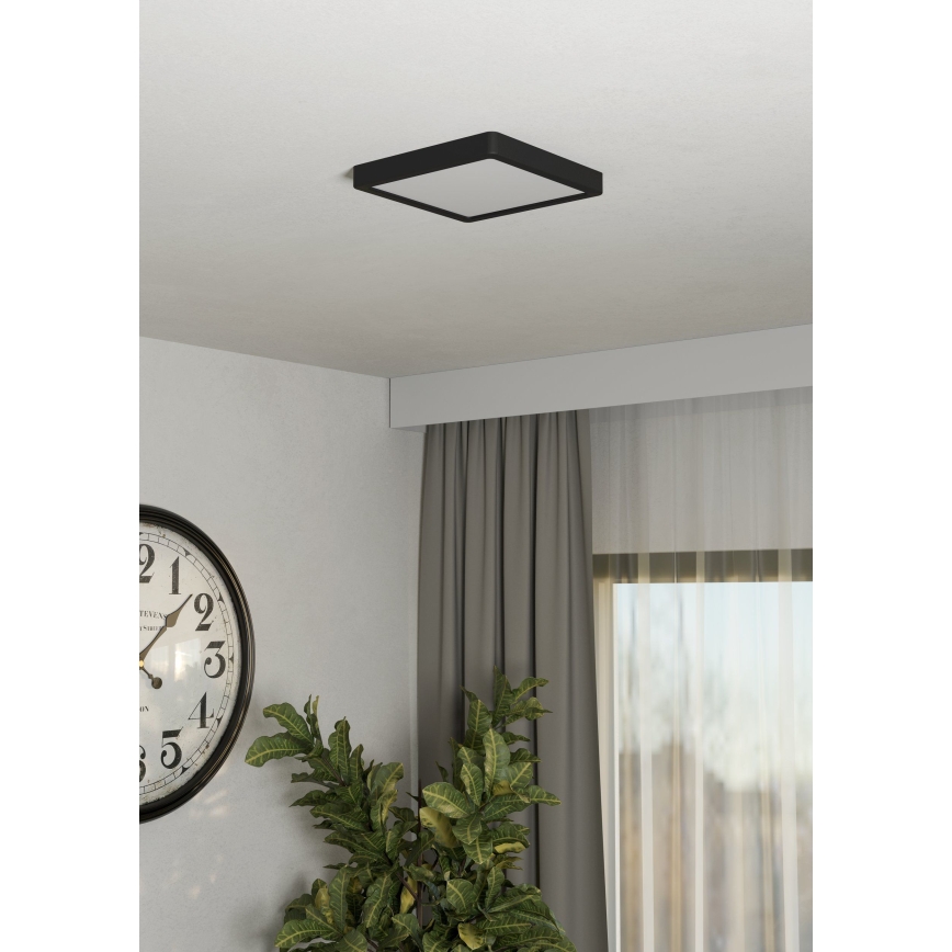 Eglo - LED Kattovalaisin LED/10,5W/230V 2700/4000/6500K 22x22cm musta
