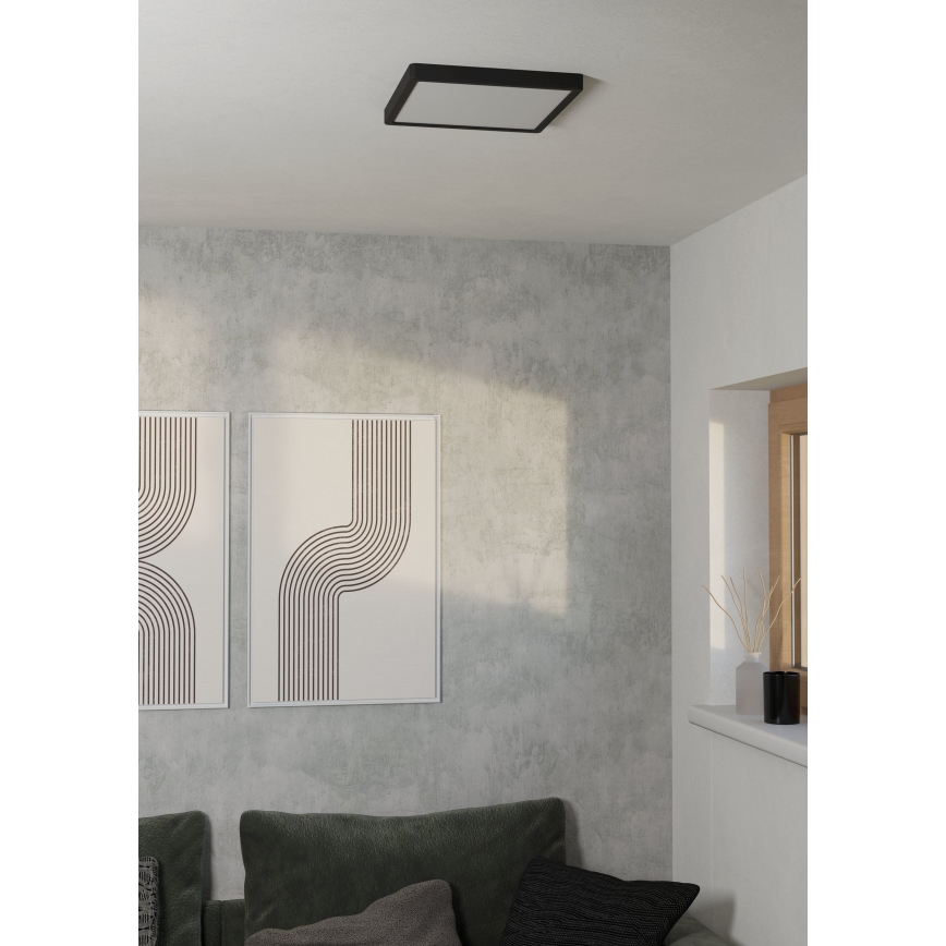 Eglo - LED-kattovalaisin LED/13W/230V 2700/4000/6500K 29x29cm musta