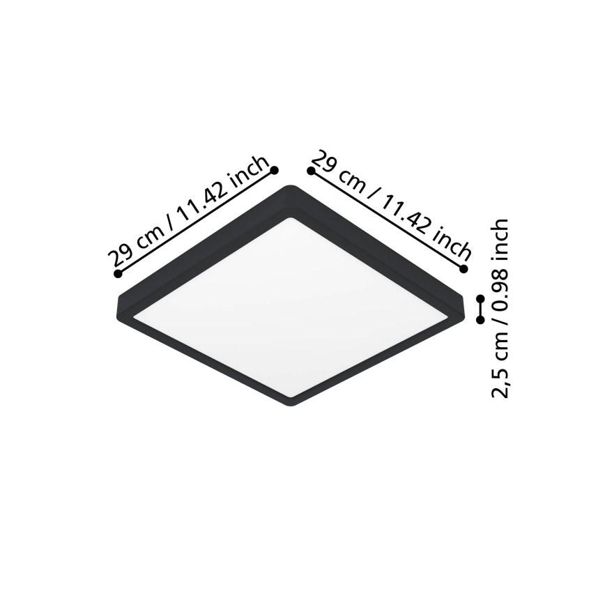 Eglo - LED-kattovalaisin LED/13W/230V 2700/4000/6500K 29x29cm musta