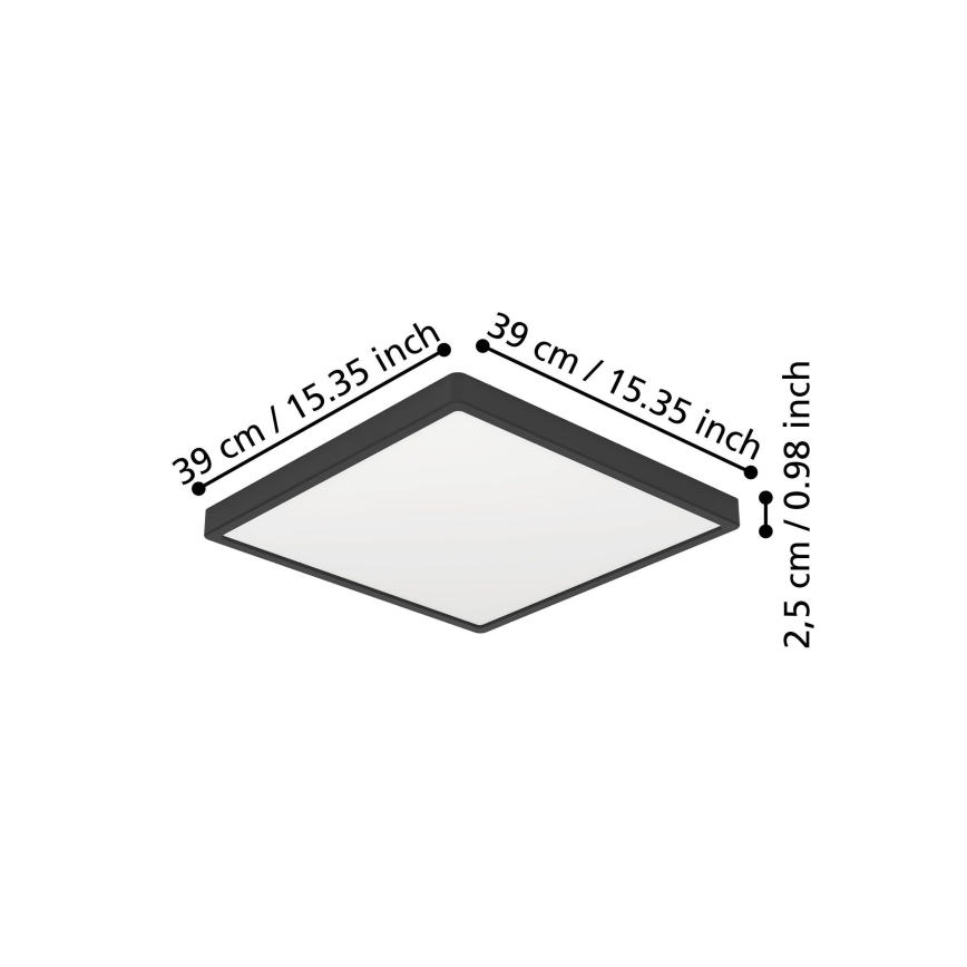 Eglo - LED-kattovalaisin LED/17,5W/230V 2700/4000/6500K 39x39 cm musta