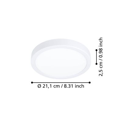 Eglo - LED-kattovalaisin LED/11,5W/230V 2700/4000/6500K halkaisija 21,1 cm valkoinen