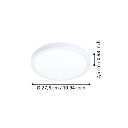 Eglo - LED-kattovalaisin LED/14,2W/230V 2700/4000/6500K halkaisija 27,8 cm valkoinen