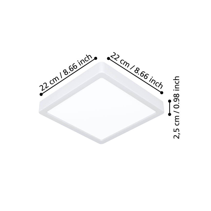 Eglo - LED-kattovalaisin LED/10,5W/230V 2700/4000/6500K 22x22 cm valkoinen