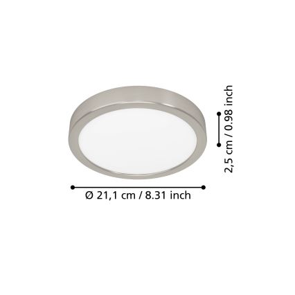 Eglo - LED-kattovalaisin LED/11,5W/230V 2700/4000/6500K halkaisija 21,1 cm mattakromi