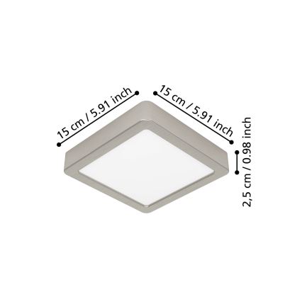 Eglo - LED kattovalaisin LED/7W/230V 2700/4000/6500K 15x15 cm mattakromi
