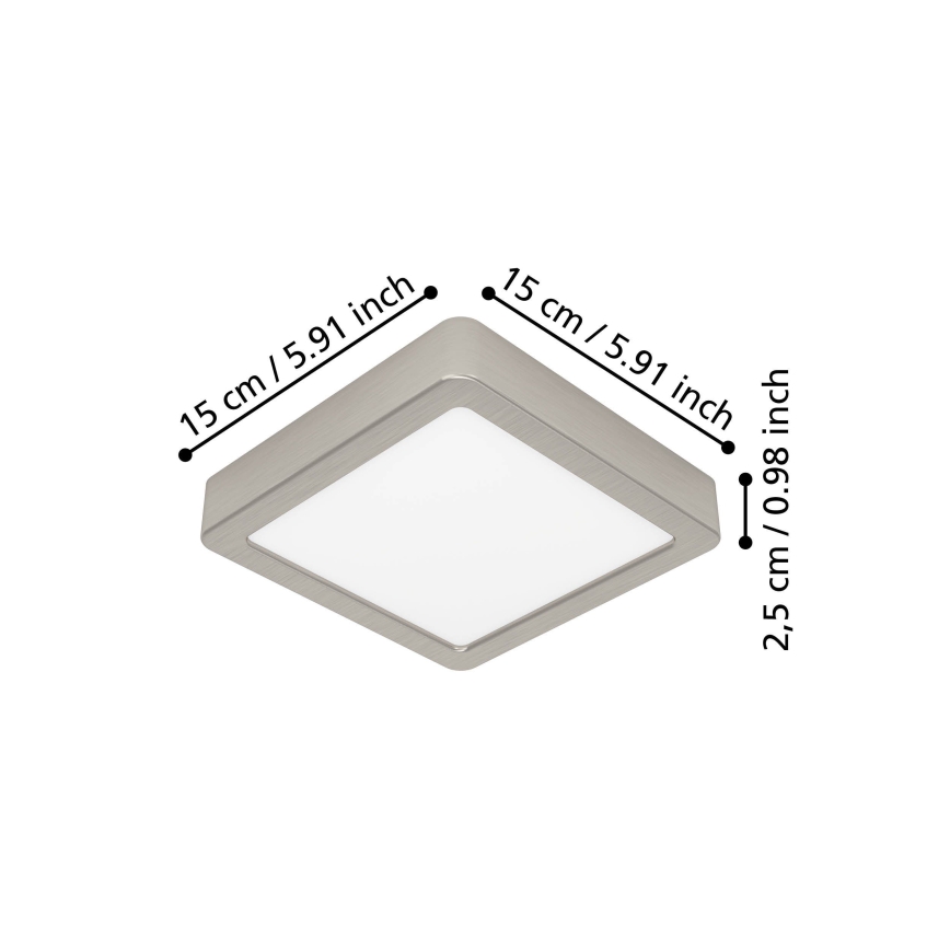 Eglo - LED kattovalaisin LED/7W/230V 2700/4000/6500K 15x15 cm mattakromi