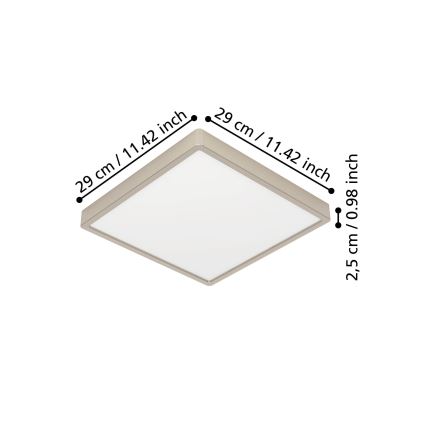 Eglo - LED-kattovalaisin LED/13W/230V 2700/4000/6500K 29x29 cm mattakromi