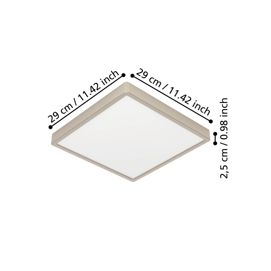Eglo - LED-kattovalaisin LED/13W/230V 2700/4000/6500K 29x29 cm mattakromi
