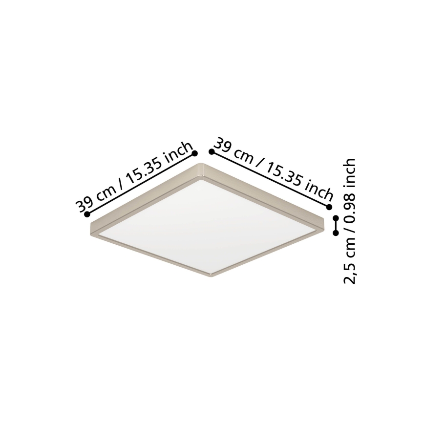 Eglo - LED-kattovalaisin LED/17,5W/230V 2700/4000/6500K 39x39 cm mattakromi