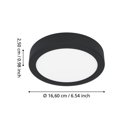 Eglo - LED-kylpyhuoneen kattovalaisin LED/7,5W/230V halkaisija 16,6 cm IP44 musta