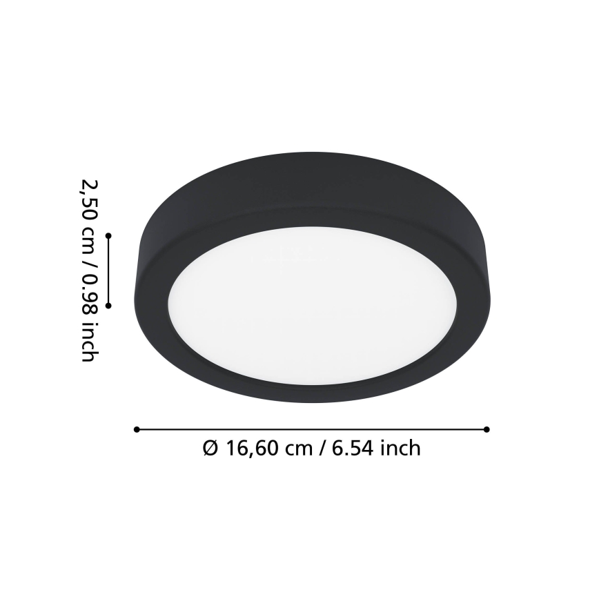 Eglo - LED-kylpyhuoneen kattovalaisin LED/7,5W/230V halkaisija 16,6 cm IP44 musta