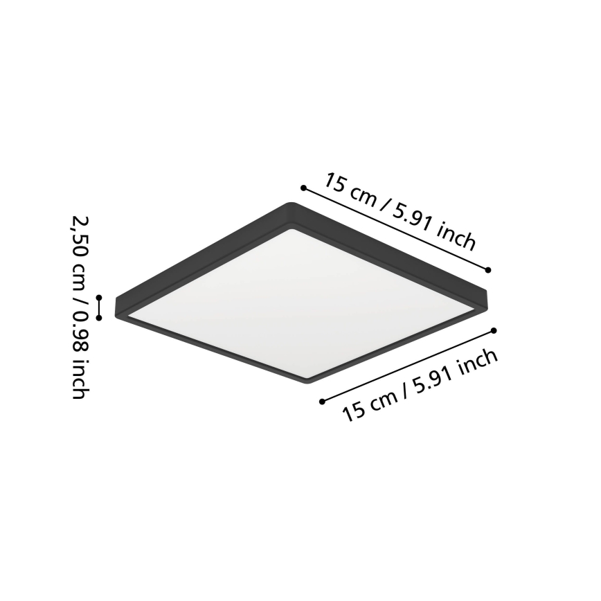 Eglo - LED kylpyhuoneen kattovalaisin LED/7W/230V 2700/4000/6500K 15x15 cm IP44 musta