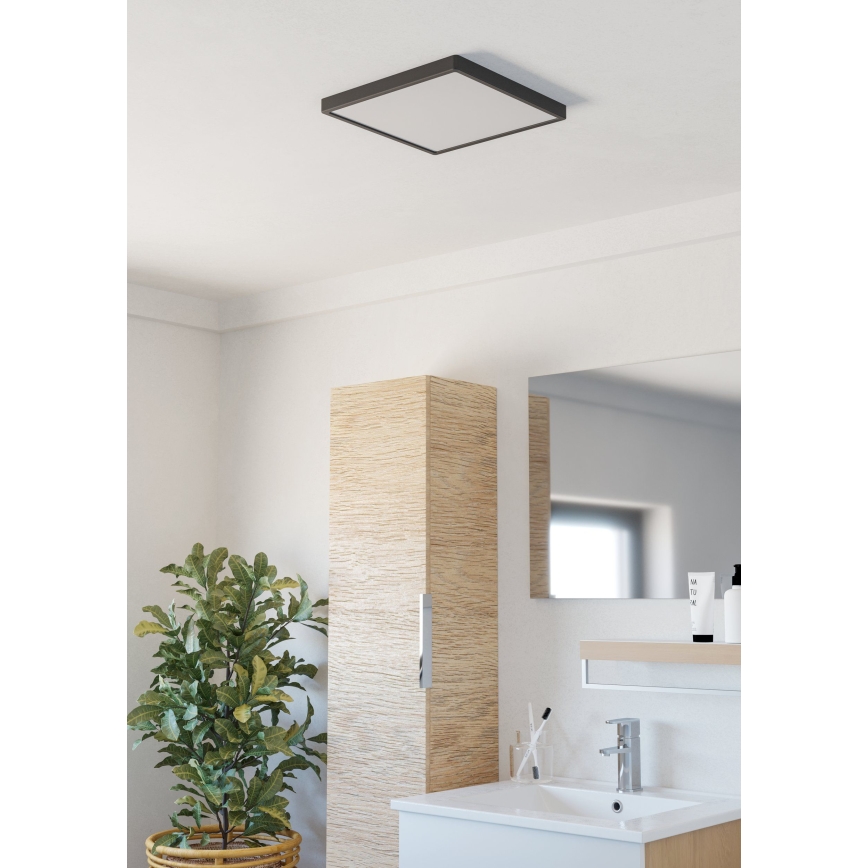 Eglo - LED kylpyhuoneen kattovalaisin LED/13W/230V 2700/4000/6500K 29x29 cm IP44 musta